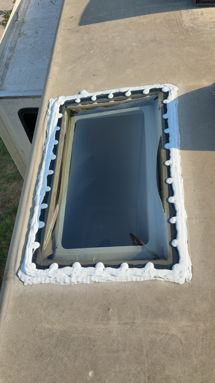 New RV skylight installed and sealed